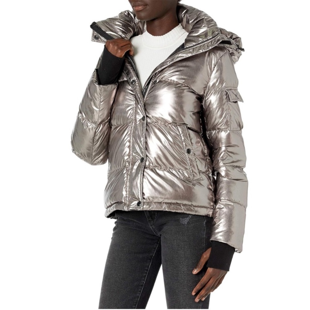 Silver Puffer Jacket - image 3